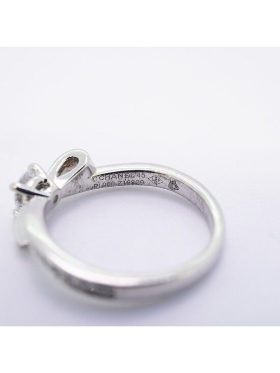 CHANEL Pt950 Platinum Ribbon de Half Eternity Ring J10611  Chanel Ring Ribbon de Platinum Diamond